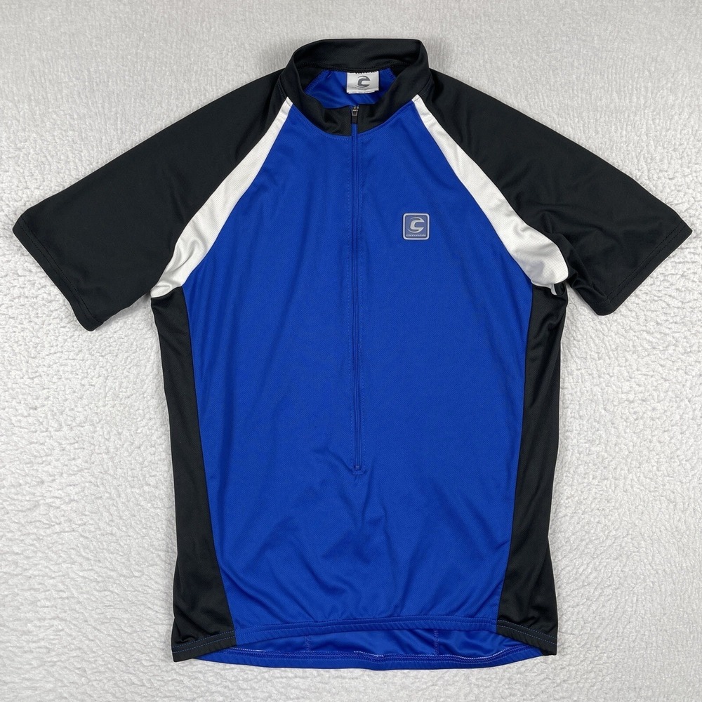 Cannondale Jersey Mens XL Blue 3/4 Zip Short Sleeve Cycling Biking MTB BMX Ride